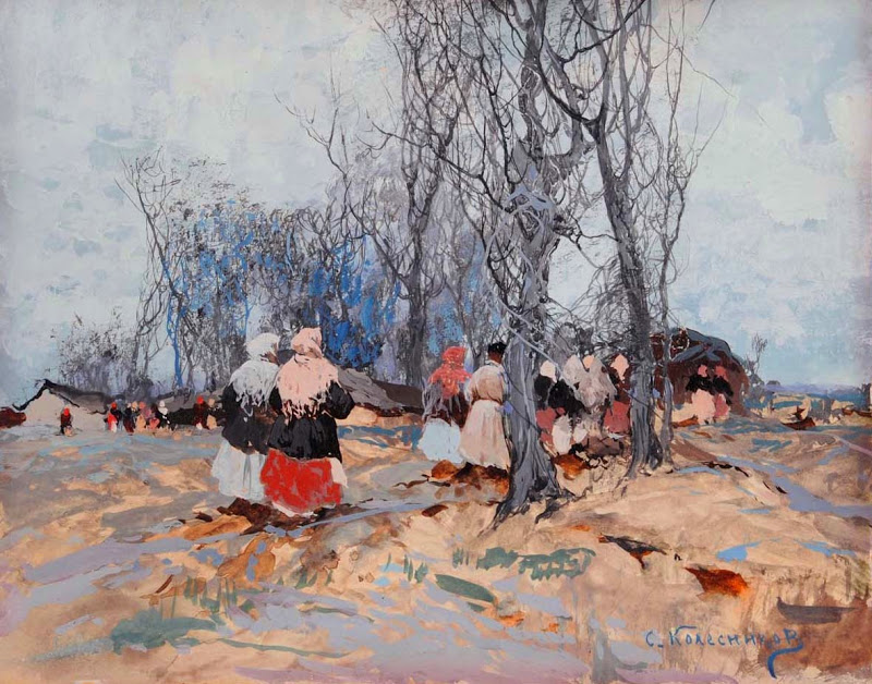 KOLESNIKOV, STEPAN (1879-1955) « Saturday Afternoon».jpg - Stepan  Kolesnikov