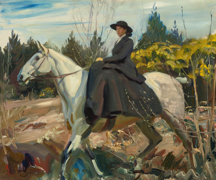 Alfred_Munnings_-_The_Morning_Ride_20x24_fhw5nv.jpg - Alfred  James