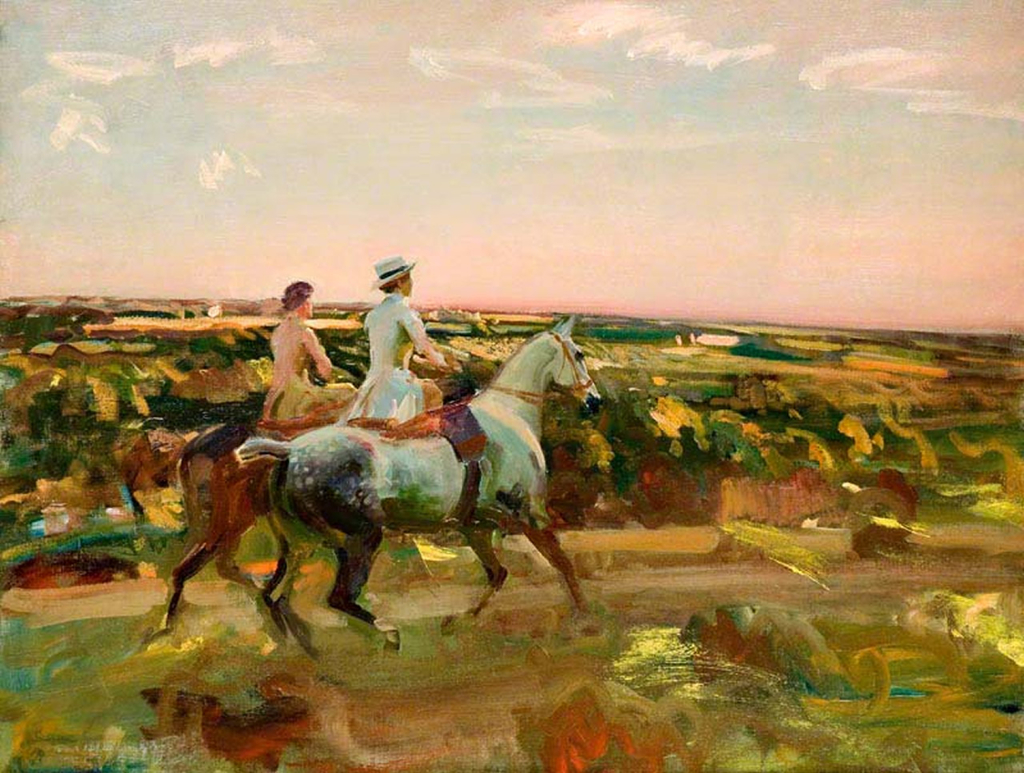 alfred-munnings-two-lady-riders-evening-sky.jpg - Alfred  James