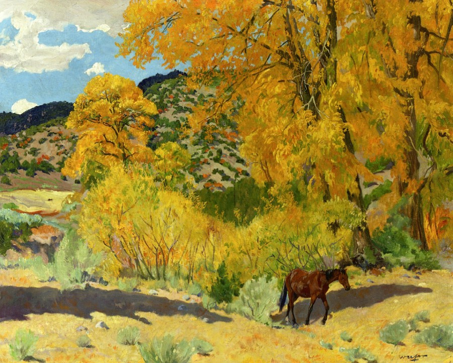 Autumn-in-Taos-Canyon-by-Walter-Ufer.jpg - Walter  Ufer