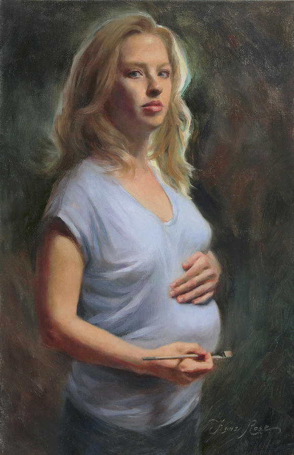 self-portrait-at-23-weeks-pregnant-anna-bain.jpg - Anna  Rose  Bain