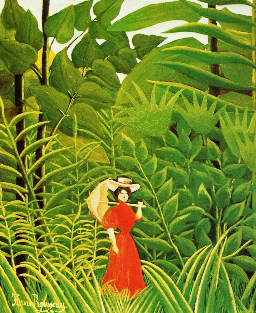 Henri Rousseau - Woman with an Umbrella in an Exotic Forest .jpg - Henri  Rousseau