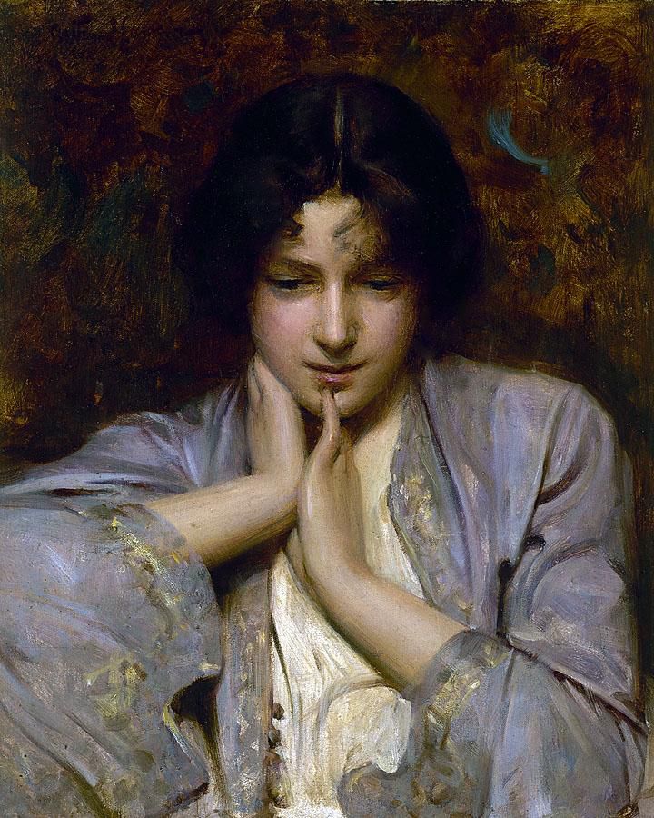 Arthur Hacker - Portrait Of a girl-1896.jpeg - Arthur  Hacker