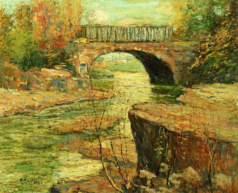 Ernest-Lawson-xx-Aqueduct-at-Little-Falls-New-Jersey-xx-Private-collection.jpg - Ernest  Lawson