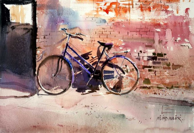 cycle-watercolor-painting-milind-mulick.jpg - Milind Mulick