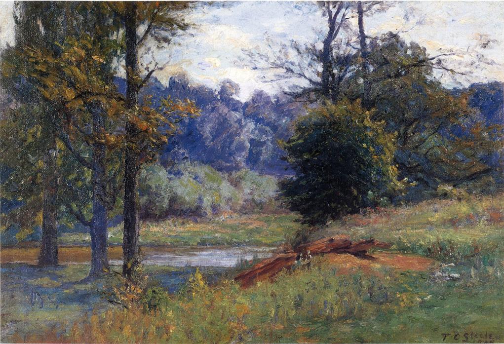 Steele_Theodore_Clement_Along_the_Creek_aka_Zionsville.jpg - Theodore  Clement