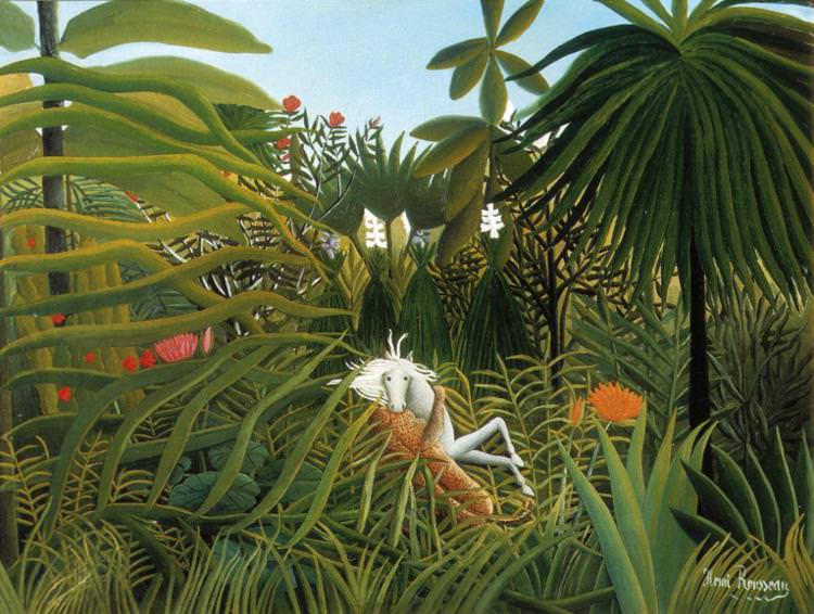 Horse-Attacked-by-a-Jaguar-1910.jpg - Henri  Rousseau