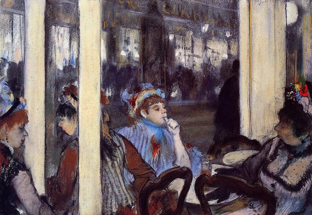 women-in-front-of-a-cafe.jpg - Edgar  Degas