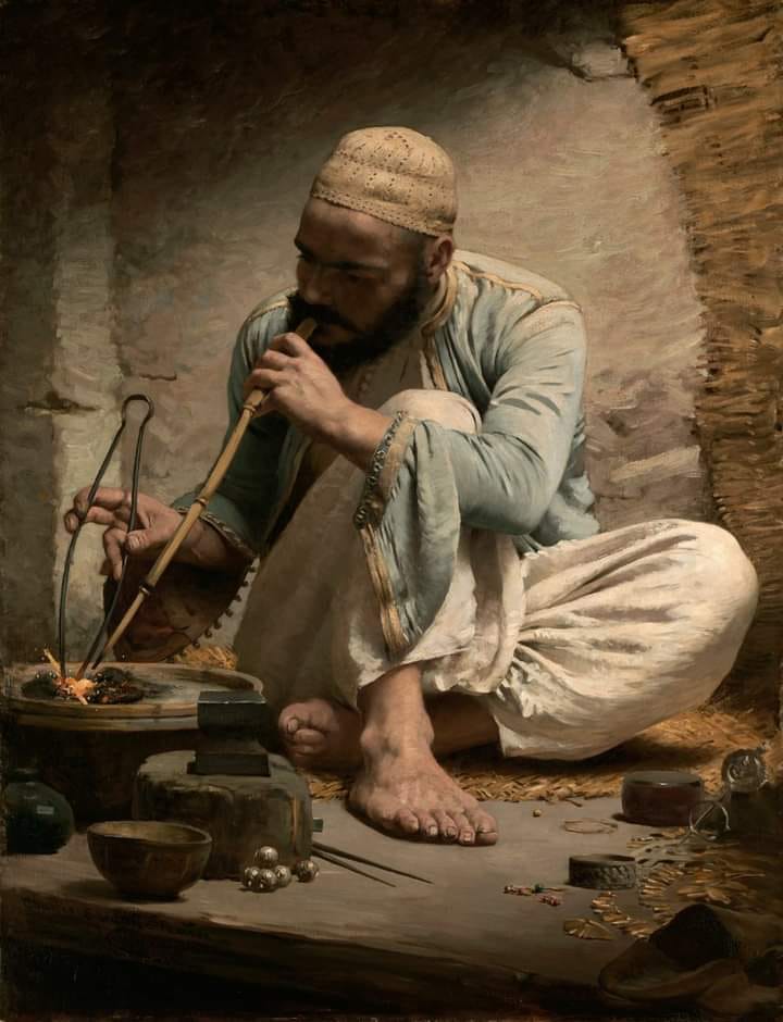 The Arab Jeweller by Charles Sprague Pearce (1851-1914).jpg - Charles  Spragu  Pearce