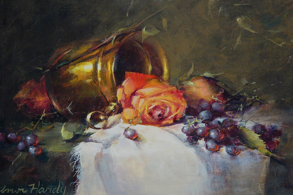 overturned-brass-roses-and-grapes-by-ann-hardy.jpg - Ann  Hardy