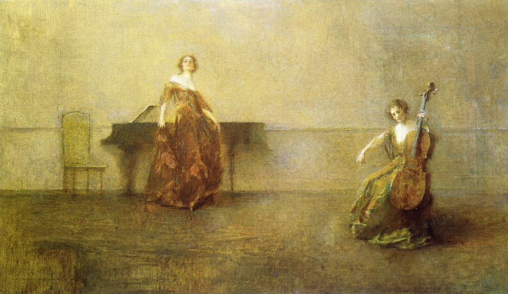 Thomas Wilmer Dewing - The Song and the Cello.jpg - Thomas  Dewing