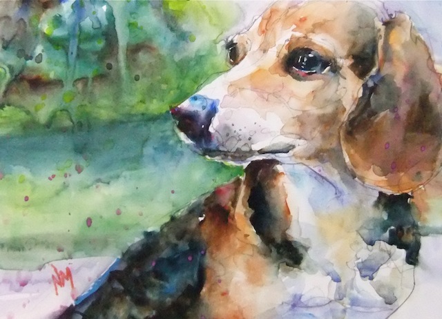 watercolour dog painting Beagle art Nora MacPhail.jpg - Nora  Mac  Phail  (02)
