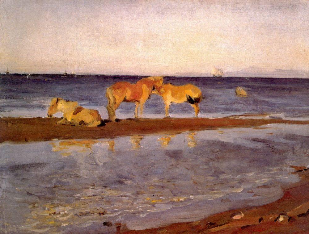 horses-on-a-shore-1905.jpg - Valentin  Serov