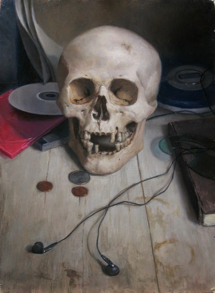 carl-dobsky-skull-with-earbuds-2009.jpg - Carl  Dobsky