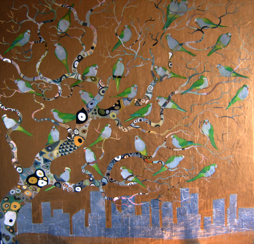 Brooklyn-parrots-in-a-Klimt-tree-2-774696.jpg - Gustav  Klimt