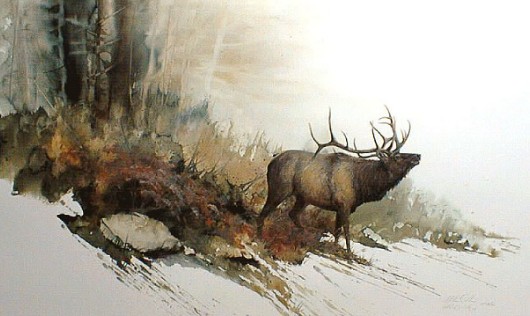 morten-e-solberg-hand-signed-and-numbered-limited-edition-print-autumn-challenge-elk-4.jpg - Morten E. Solberg