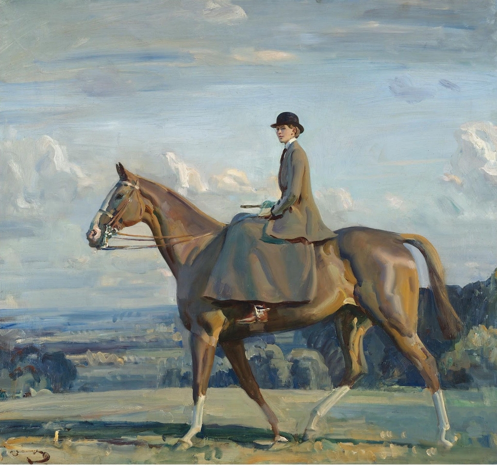 Alfred James Munnings - Portrait of Lady Barbara Lowther on Horseback.jpeg - Alfred  James