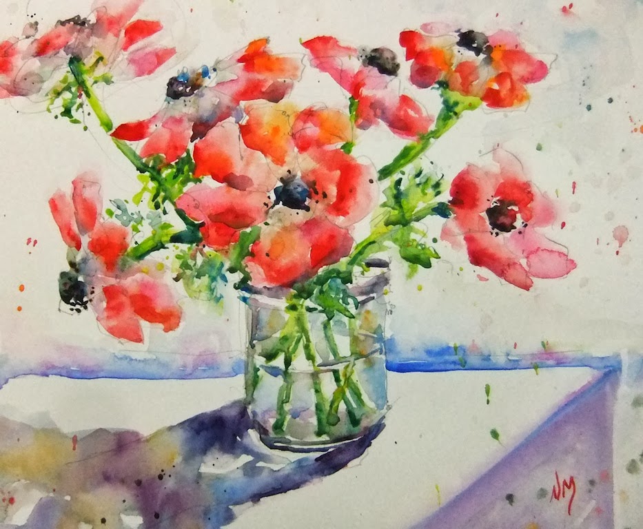 watercolour poppies poppy red flowers Nora MacPhail.jpg - Nora  Mac  Phail  (01)