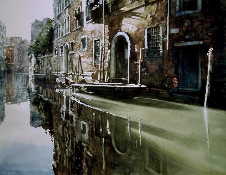 Arhitektor-akvarelist-Paul-Dmoch.-Rio-dei-Santi-Apostoli-Ponte-San-Canzian-Venise-Italie.jpg - Paul  Dmoch