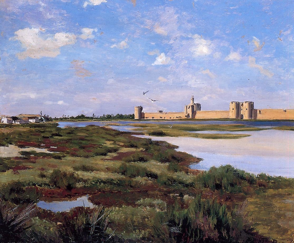 landscape-of-aigues-mortes-1867-by-Frederic-Bazille.jpg - Frederic  Bazille