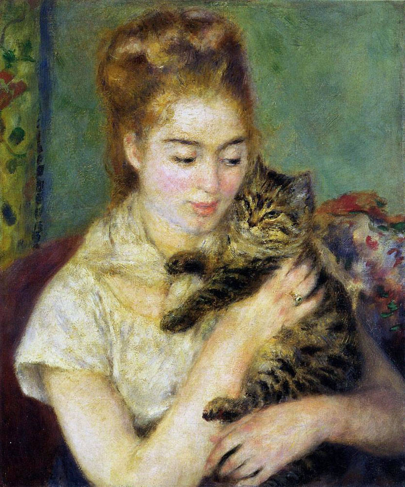 renoir-woman-with-a-cat.jpg - Pierre  Auguste  Renoir