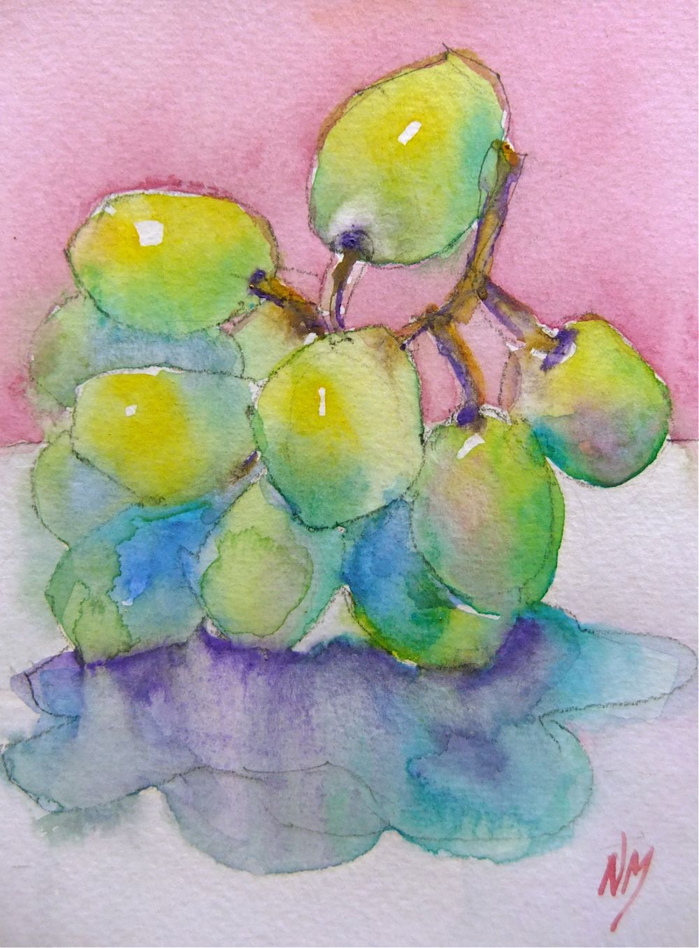 watercolour painting grapes still life Nora MacPhail.jpg - Nora  Mac  Phail  (01)