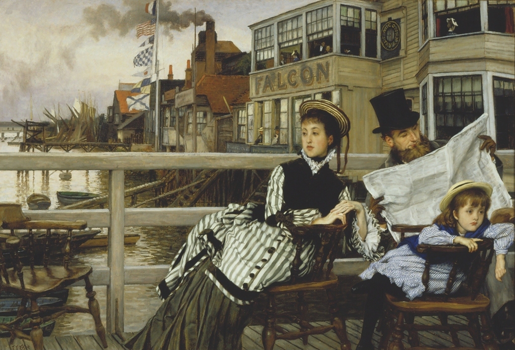 James_Tissot_-_Waiting_for_the_Ferry_at_the_Falcon_Tavern.jpg - James  Tissot