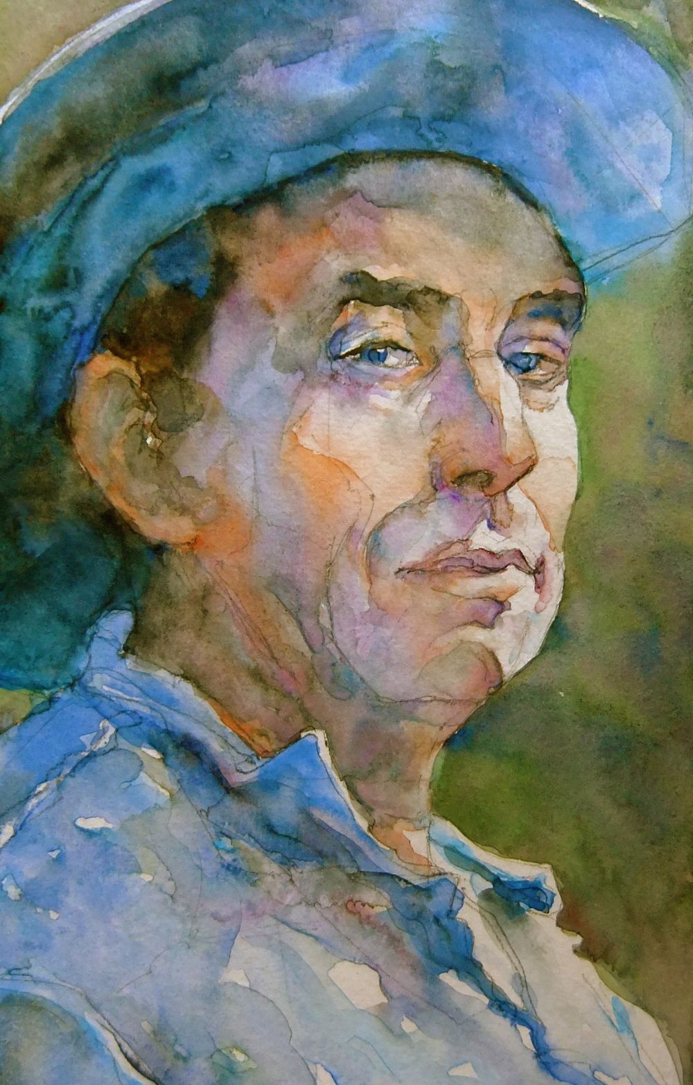 watercolour portrait blue cowboy hat Nora MacPhail.jpg - Nora  Mac  Phail  (02)